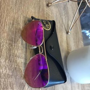 Ray-Ban aviator gold and pink sunglasses